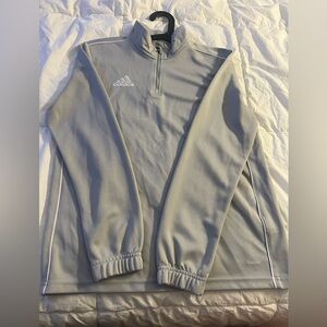 Adidas Light Gray Zip-Up Sweater